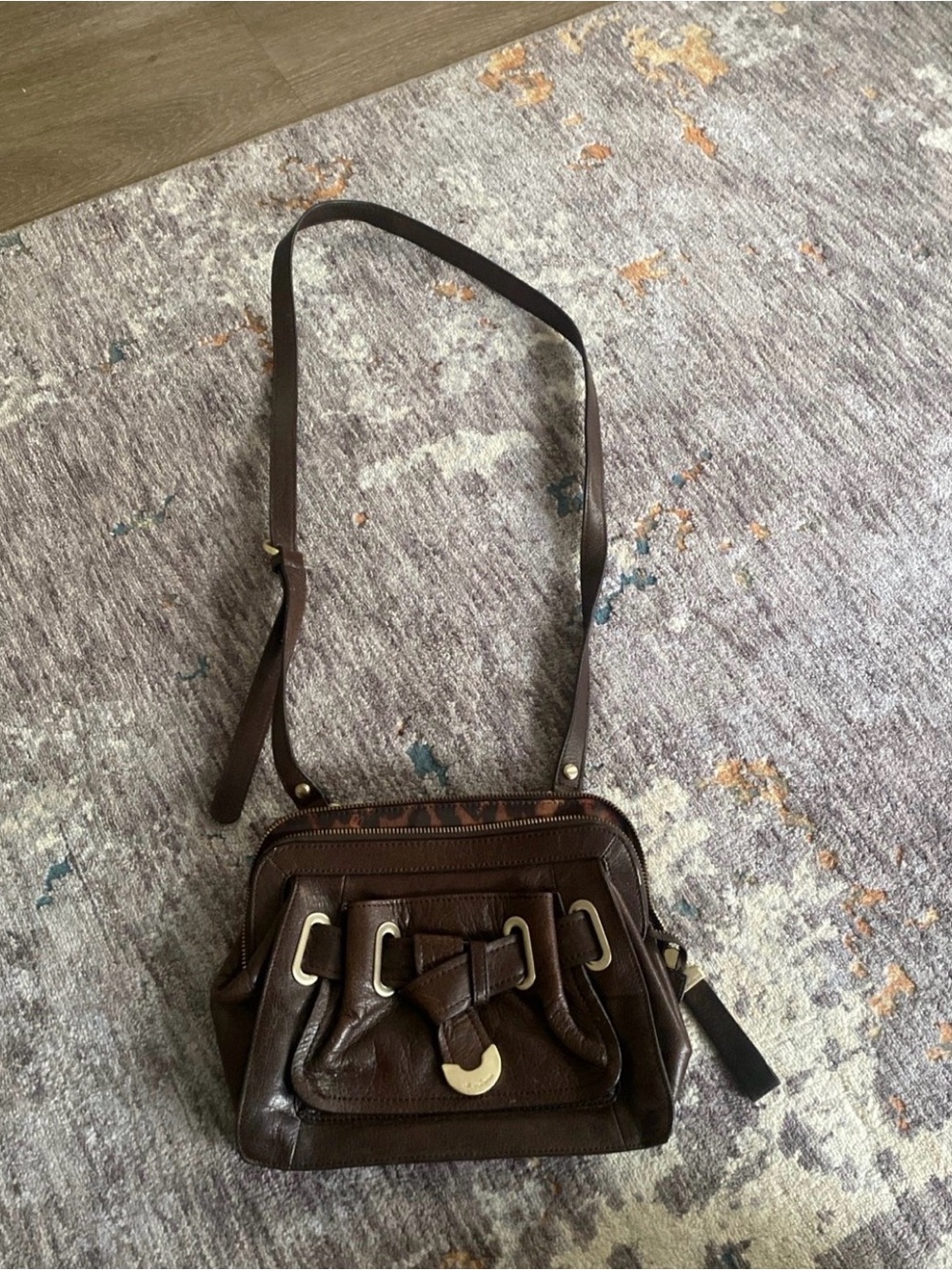 B. Makowsky dark brown leather purse